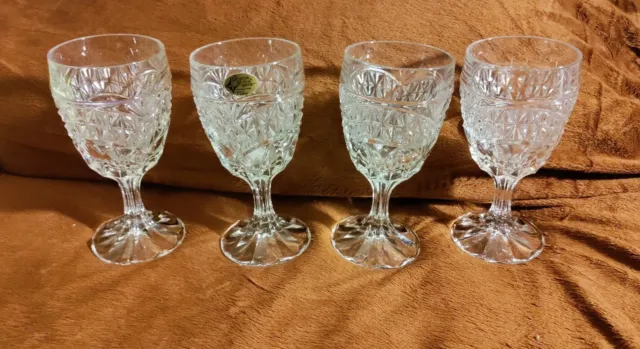 Set of 4 Vintage  European  Collection- 24% Lead Crystal Wine Glasses Germany