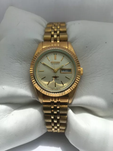 CITIZEN WOMENS AUTOMATIC Gold Plated Day Date 21 jewels 6651