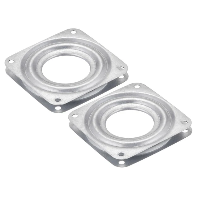 2,7" Lazy Susan Giratoria Placa Bola Rodamiento Soporte, Plateado Tono 2pzs