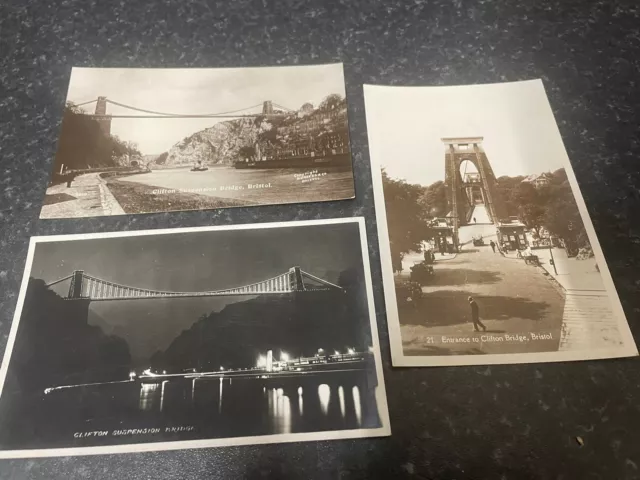 CLIFTON SUSPENSION BRIDGE, BRISTOL,  3 C RP Postcards