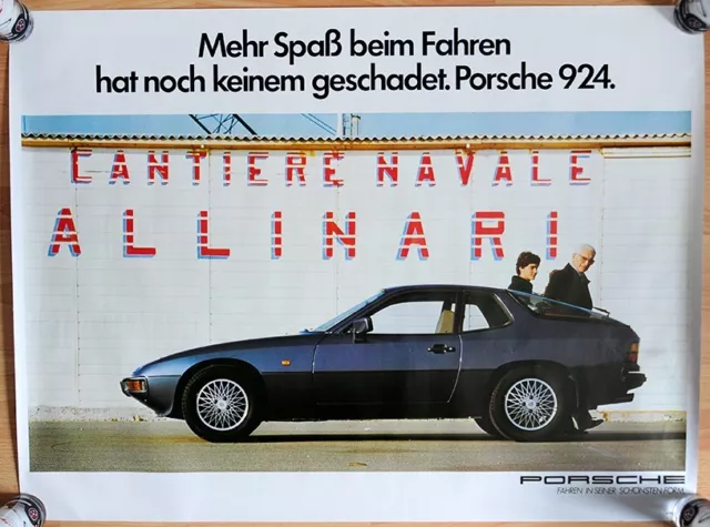 1 original Porsche Plakat Poster erster Porsche 924 schönes Fahren von 1976