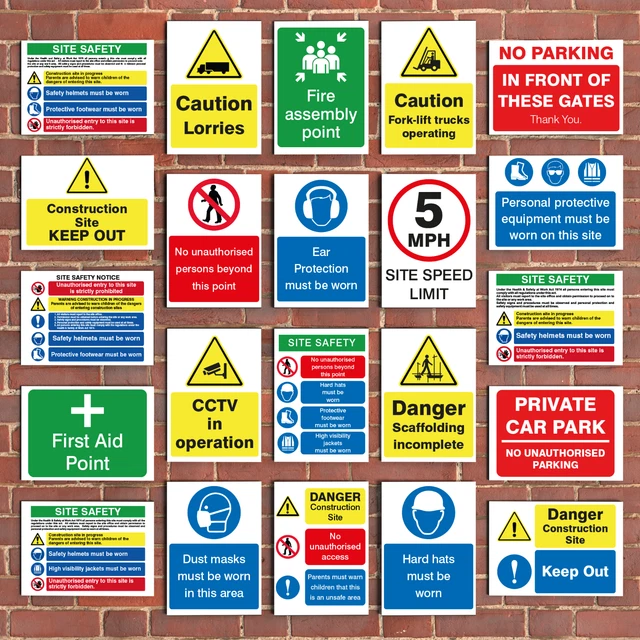 CONSTRUCTION SITE HEALTH and Safety Signs Metal / Plastic Boards