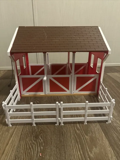 BREYER CLASSICS Spring Creek Stable Playset Incomplete 1:12 Scale Red White