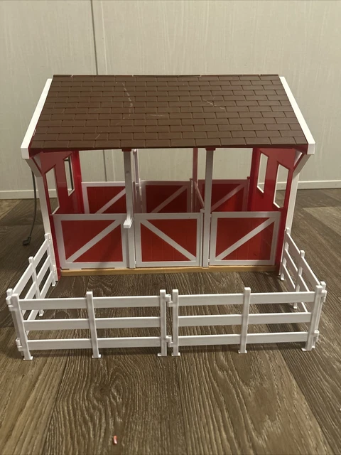 BREYER CLASSICS Spring Creek Stable Playset Incomplete 1:12 Scale Red White