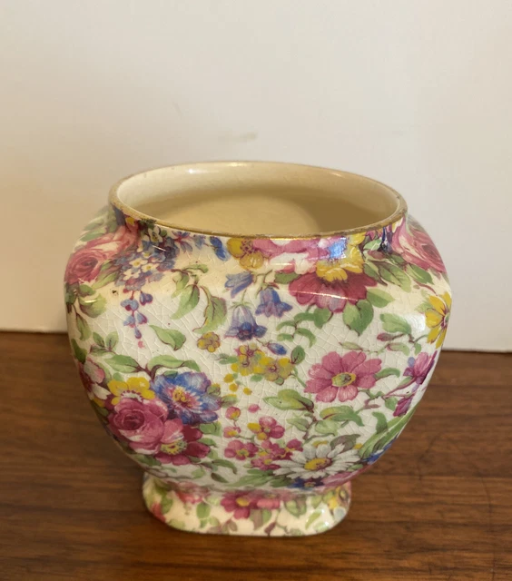 Royal Winton Grimwades Summertime Chintz Porcelain Jelly Jar England Chintz VTG