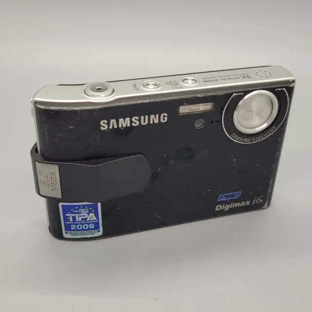 Samsung Digimax i6 6.0MP Compact Digital Camera Black Tested