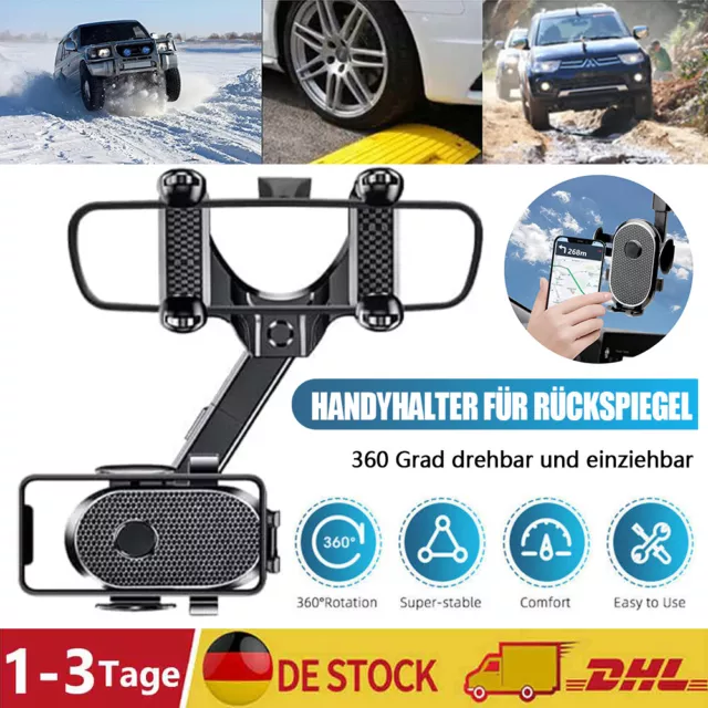 DREHBARER 360° UND Einziehbarer Auto Handy Halter Multifunktionaler  Rückspiegel EUR 10,50 - PicClick DE