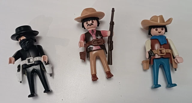 Lot PLAYMOBIL Vintage Western – Shérif, Bandits, Chevaux Et Prison (set 3241, 1976)