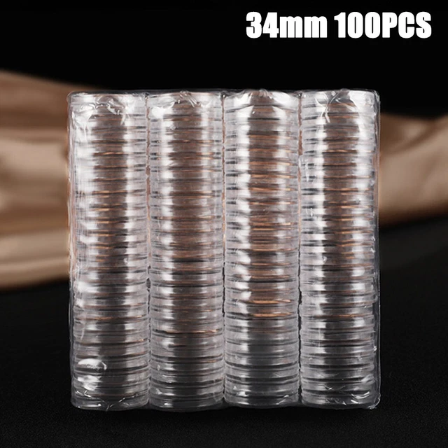 100 Capsules Transparentes Pour Pièces De Monnaie - Diamètre ~32mm | Collection, Protection, Rangement