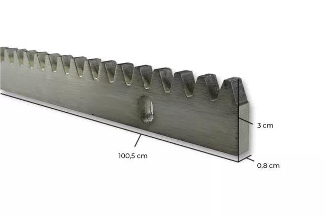 Stahl Zahnstange Modul 4 universal Zahnstangen 1m für Schiebetorantrieb 1000 mm 3