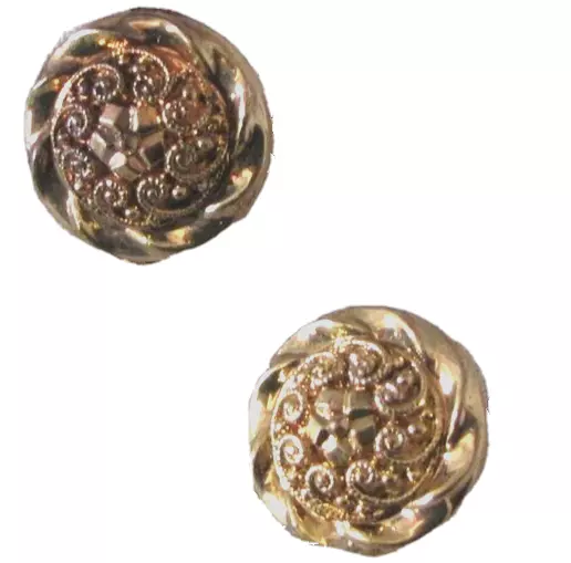 Spiral Gold French Style Blazer Coat Buttons Button Loop Style Brass Vtg Unique