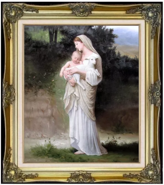 Framed Bouguereau L'Innocence Repro. Quality Hand Painted Oil Painting 20x24in