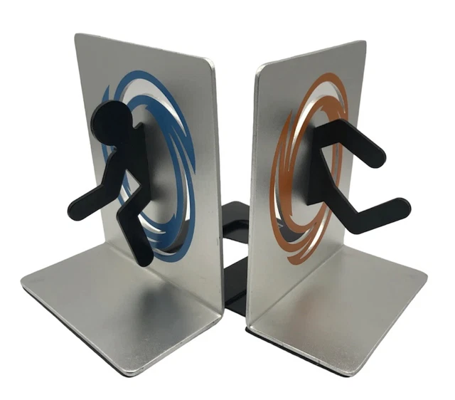 Portal 2 ThinkGeek Video Game Bookends Aluminum Book Ends