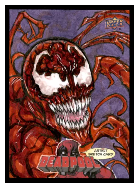 2019 Upper Deck UD Marvel Deadpool 1/1 Sketch Carnage Andrew Fernandes JS