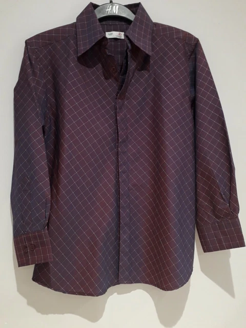 Nuovissima Senza Etichetta - Vintage - Adams - Camicia Bicolore Ragazzo Età 9 Anni/134 cm