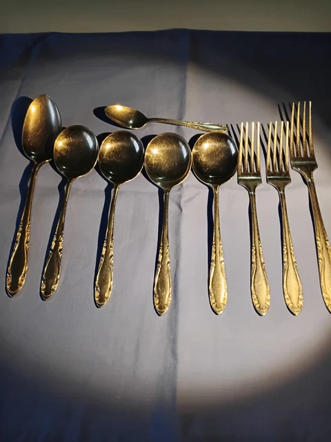 LUCKYWOOD Cutlery Set Spoon Gold