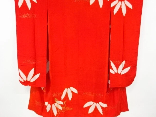 6799742: Japanese Kimono / Antique Juban For Furisode / Kinsha / Shibori / Bambo