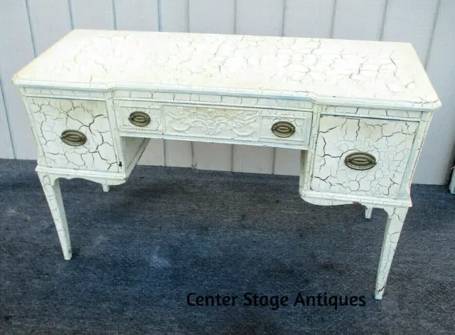 62734 Antique  French Country Romantic Shabby Chic White Vanity Desk