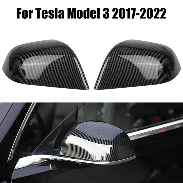 Fibra di Carbonio Stile Specchietto Laterale Coperture Tappi Paio Set per Tesla
