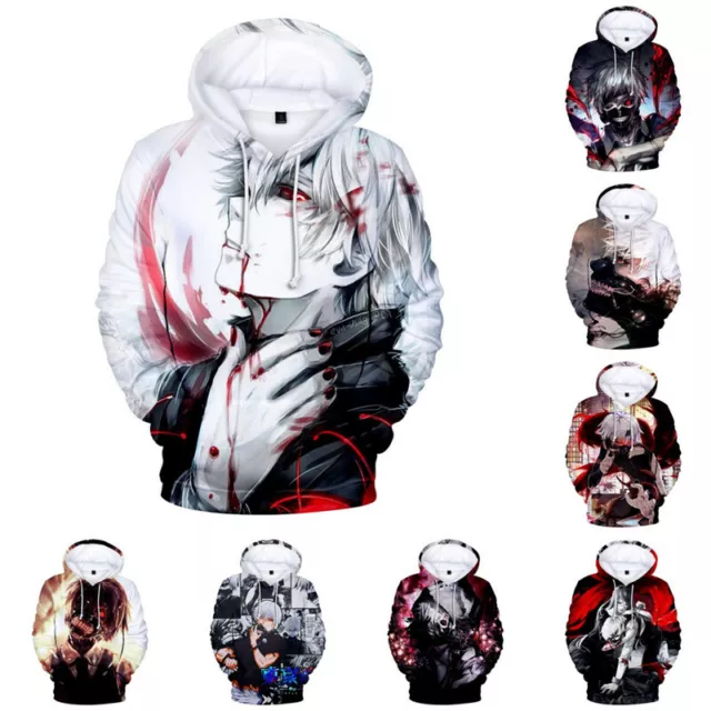 Tokyo Ghoul Ken Kaneki Unisex Cosplay Anime Hooded Pullover Hoodie Sweatshirt