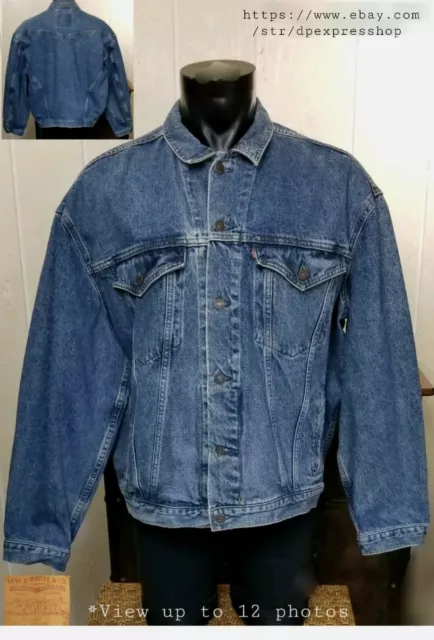 Levi's Red Tag Blue Denim Jean Jacket Trucker Stone Wash Style 75525-4891 Sz XL