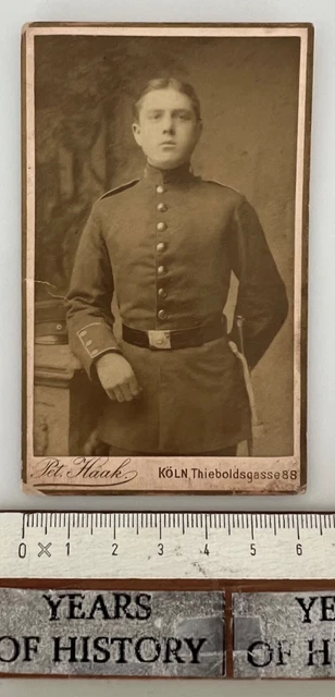 CDV Foto photo Soldat Portrait 1905-18 Atelier Peter Haak Köln