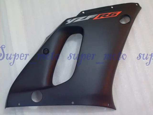 ABS Right Upper Fairing Plastic Cowl Fit for Yamaha YZF R6 1998-2002 Matte Black