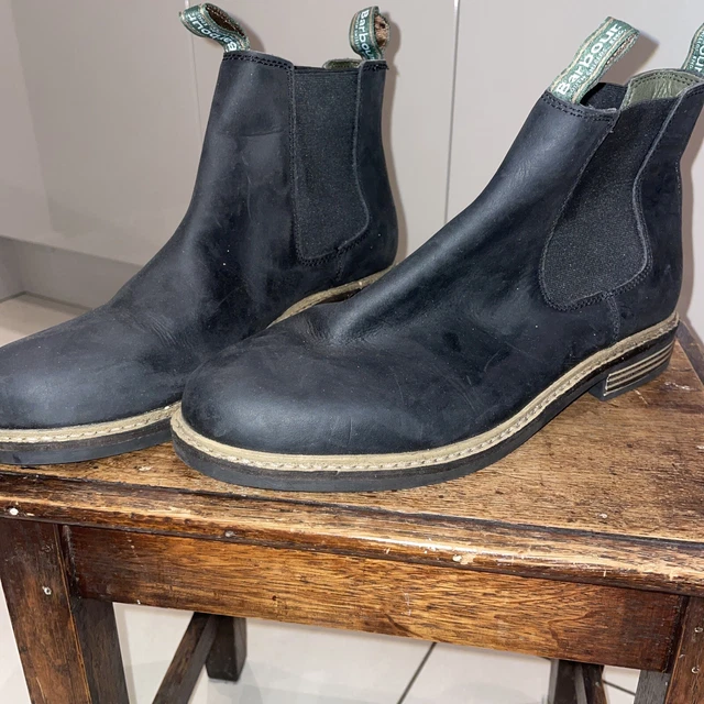 BARBOUR MENS Black HARTON Chelsea Ankle Boots UK SIZE 8 RRP £129 £