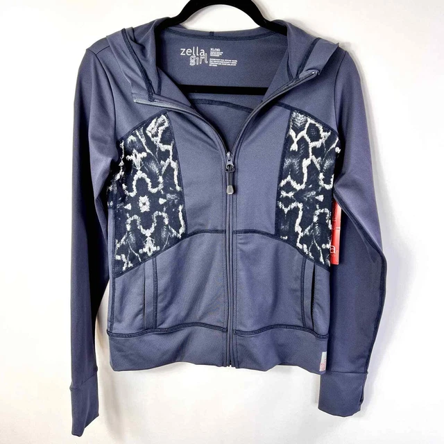 Zella Girl Charcoal Grey Perfomance Hooded Sweater NEW Size XL