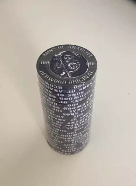 BLISTER da 25 Fiches - Poker chips ceramica replica Sons of Anarchy Valore 100