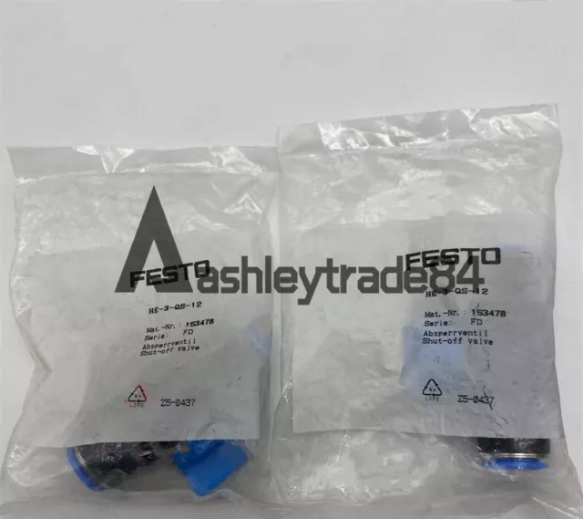 1PC New FESTO HE-3-QS-12 153478 globe valve