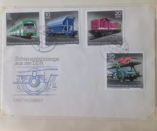 DDR FDC Ersttagsbrief 1979 Schienenfahrzeuge Mi.Nr.2414-17 Satz