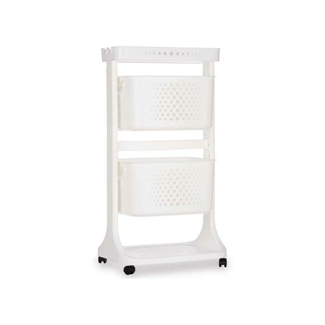 Carro de cocina coche de verduras blanco plástico 33 X 81 X 44 cm