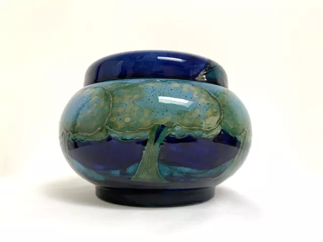 William Moorcroft Moonlit Blue Art Pottery Screw Top Lid Tobacco Jar Pot