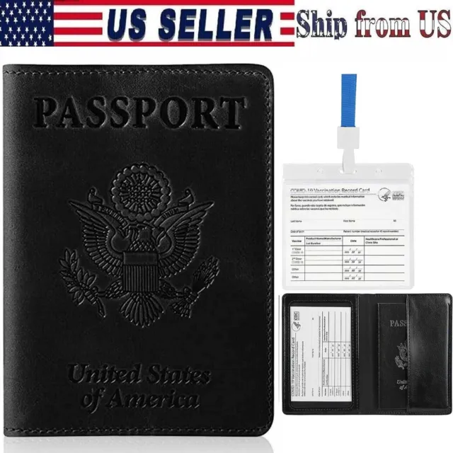 Slim PU Leather Travel Passport Wallet Holder RFID Blocking ID Card Case Cover