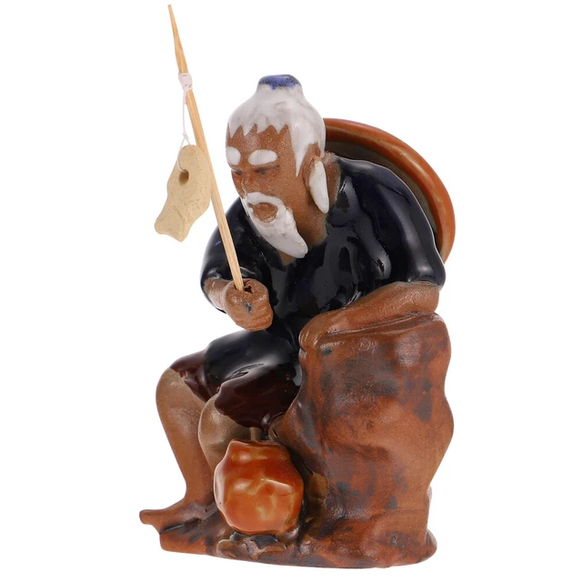 Funny Sports Caricature Pêcheur Figurine - Fier Pêcheur Präsentiert Sa