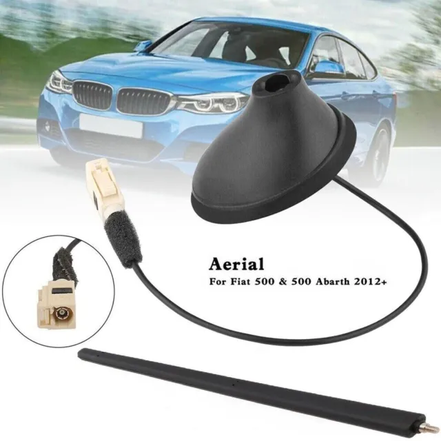 UK For Fiat 500 & 500 Abarth 2012 - On Aerial Antenna Base and Mast FLAT TYPE