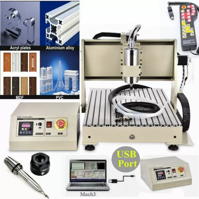 USB 1500W CNC 6040 Router Engraver Milling Machine with Remote Control 3 Axis