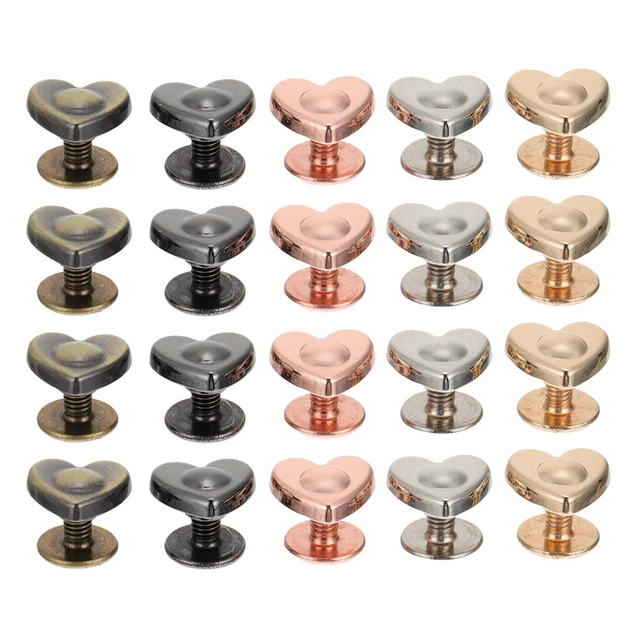 20 piezas Equipaje Pies Cuero Remaches Broches Metal Cuero Remaches Kit Tachuelas Decoración
