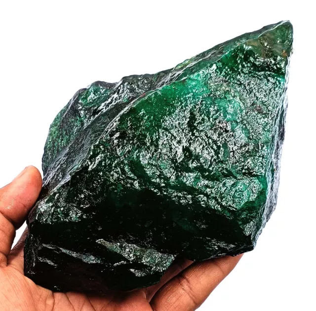 5575 Ct Natural Green Emerald Egl Certified Uncut Rough Chunk Loose Gemstone Mni