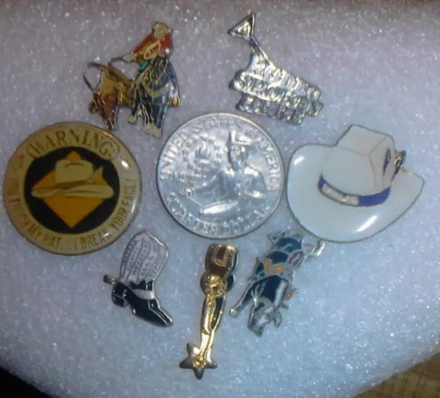 Cowboy / Rodeo hat / lapel pins Lot 6 qty 7