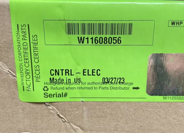 OEM Whirlpool Washer Control Board W11608056