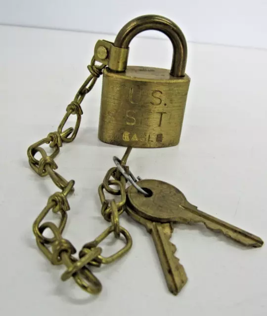 U.S. SET Eagle Military Brass Padlock lock  1 Key #EL