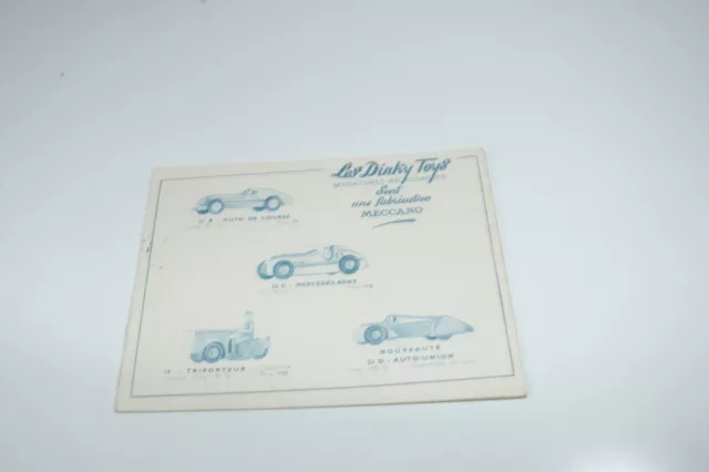 Dinky Toys Car Catalogue France 1950! Scarce excellent condition