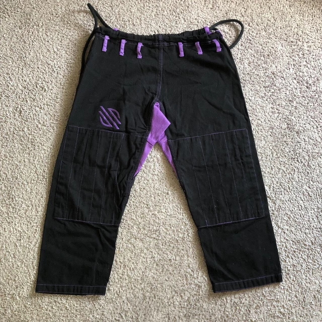 Men’s Capri Pants Jorts Colorblock Size 32 Purple Black Denim Sports Casual