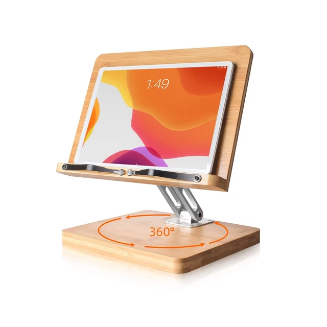 360° Rotating Book Stand for Reading wishacc Cookbook Holder for Offic...