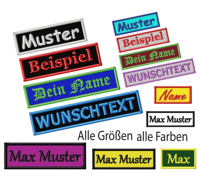 Namensschild Aufnäher Patch gestickt  Wunschtext & Wunschgröße, Biker, Kutte MC