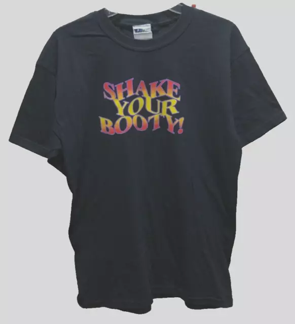 $50 KC Sunshine Band Shake Your Booty Disco Vintage 2-Sided Black T-Shirt M