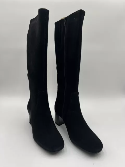 La Canadienne Jackie  Knee High Riding Boots, Black Suede, Women's Size 7M