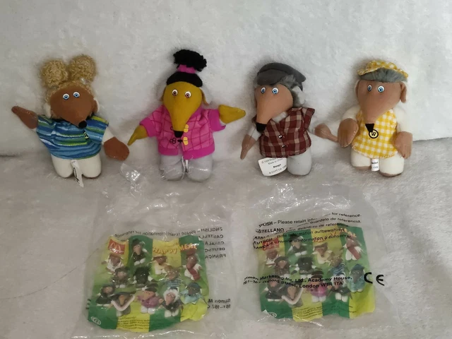 4 x vintage The Wombles 1999 McDonald's Happy Meal soft toys, Bungo, Shansi